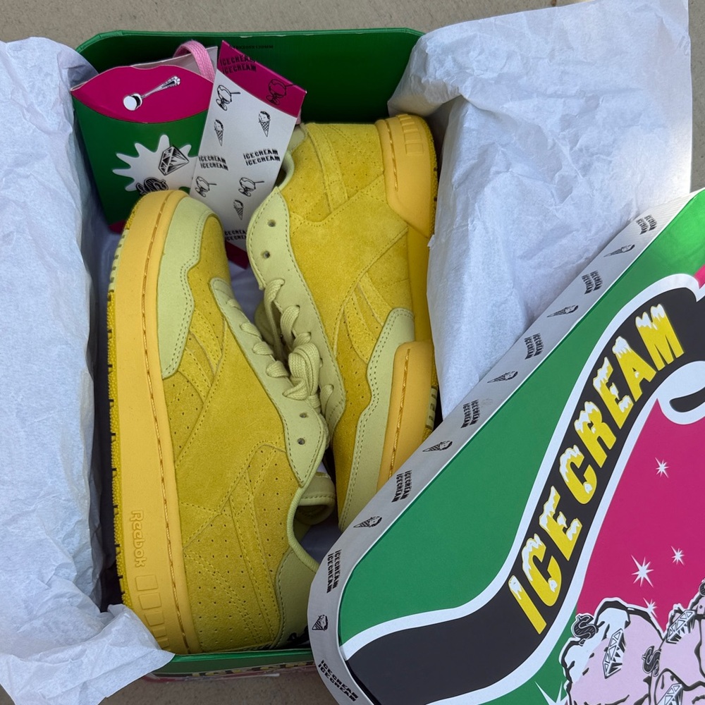 Reebok x Billionaire Boys Club Ice Cream Yellow Suede Low-Top Sneakers - Picture 13 of 15